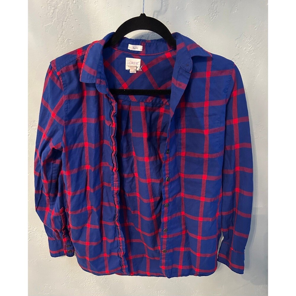 JCrew size XS blue and red plaid button down